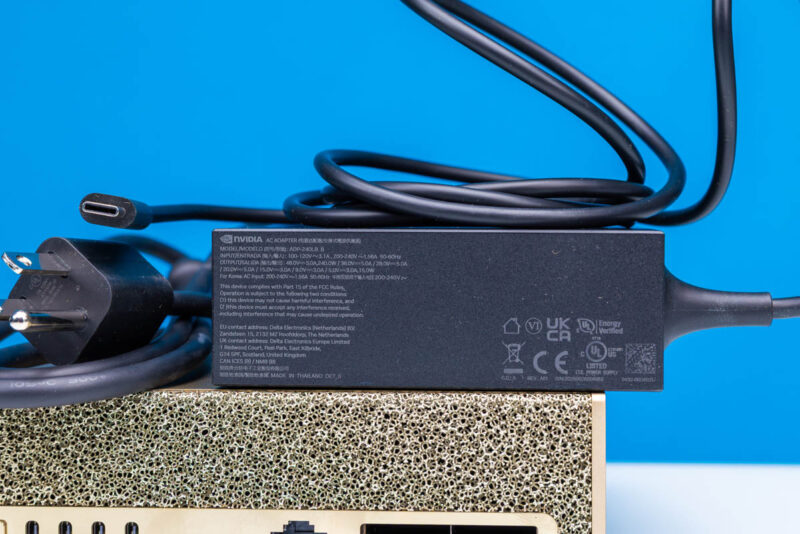 NVIDIA DGX SPARK Power Adapter Close