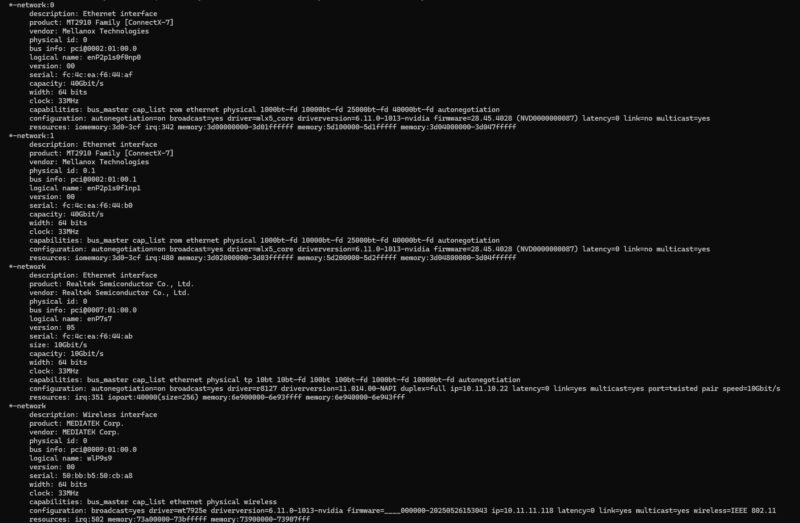 NVIDIA GB10 Lshw Network