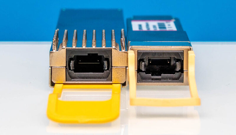 NVIDIA MMA4U00 WS F OSFP 400GbE 400G SR8 And FS QSFPDD SR8 400G Port Sides 1