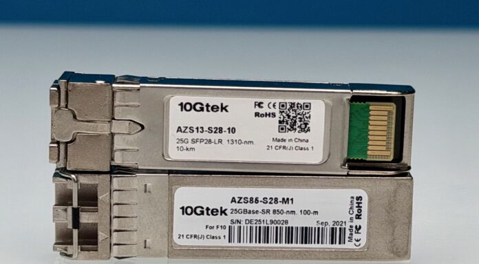 25G SFP28 LR versus SR Optics Why it Matters 10GTek 25G SFP28 LR And SFP28 SR Labels