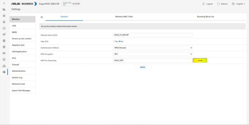 ASUS ExpertWiFi EBG19P Settings