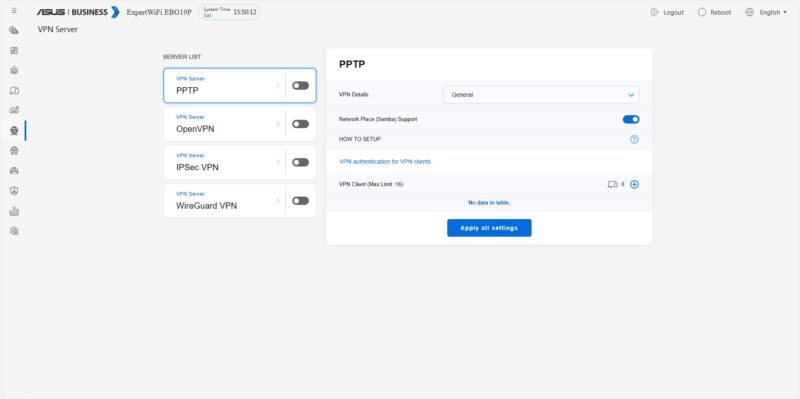 ASUS ExpertWiFi EBG19P VPN