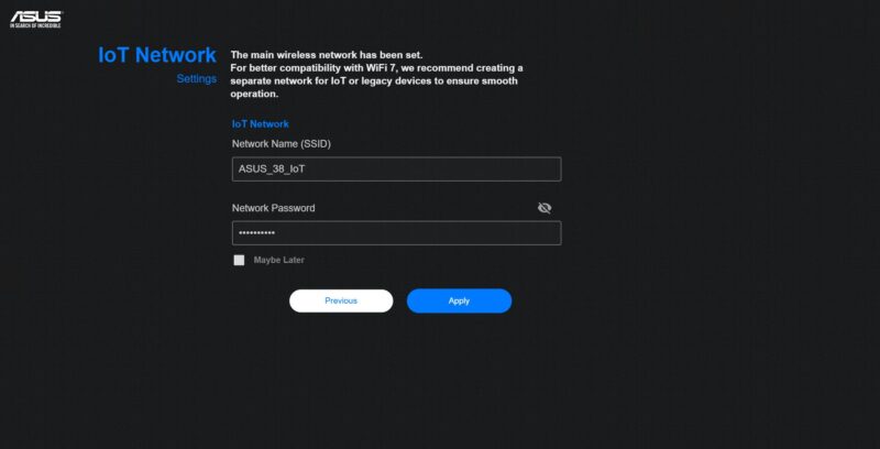 ASUS RT BE58 Go Setup Step 6 IoT Network