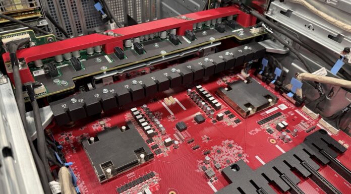 Broadcom Shows the PEX90144 144 lane PCIe Gen6 Switch at SC25 Broadcom PEX90144 In Dell PowerEdge XE7745 Chassis At SC25 Internal Switches 2 Large