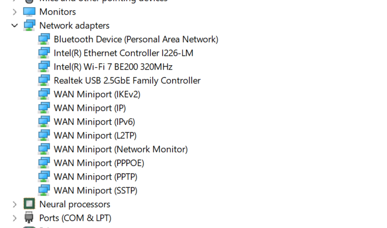 Dell Pro Max 18 Plus Device Manager Network Adapters With Dell Pro Thunderbolt 5 Dock