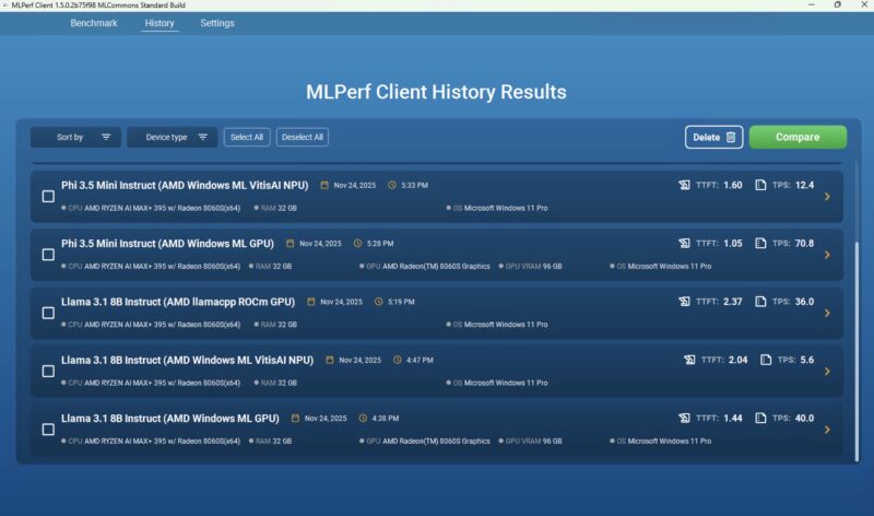 Framework Desktop MLPerf Client V1.5 Results 2