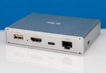 GL.iNet Comet PoE 4K Remote KVM Mini Review GL.iNet Comet PoE GL RM1PE Front Angle