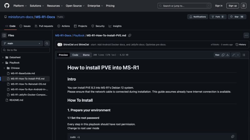 Minisforum MS R1 Github Install Proxmox VE