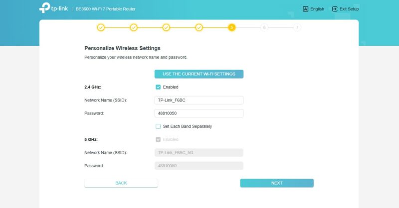 TP Link BE3600 Wi Fi 7 Portable Router Setup SSID