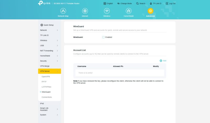 TP Link BE3600 Wi Fi 7 Portable Router VPN WireGuard