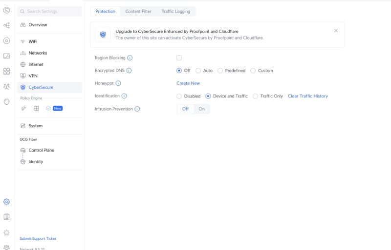 Ubiquiti UCG Fiber Upgrade To CyberSecure By Proofpoint