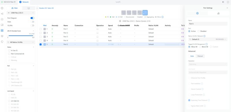 Ubiquiti USW Flex 2.5G Port Options