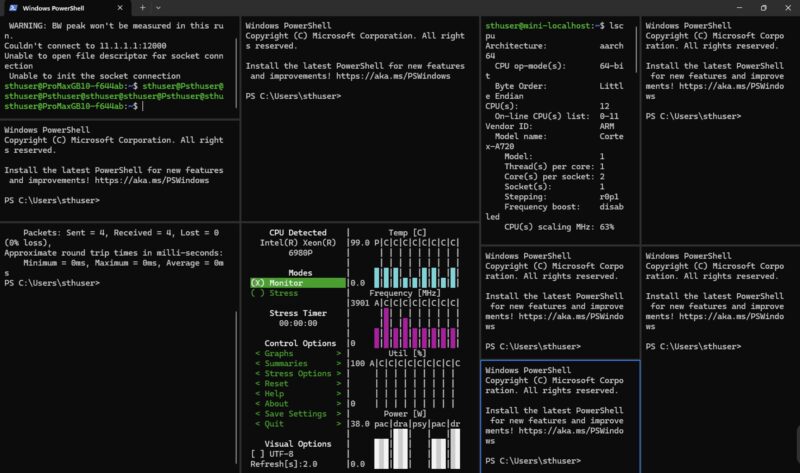 Windows Powershell Split Pane Many And Resize