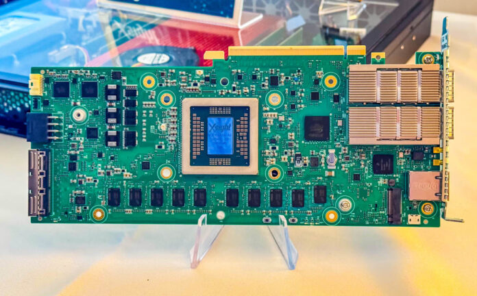 This is the Xsight Labs E1 DPU A 64-core Arm Neoverse N2 800G DPU ...