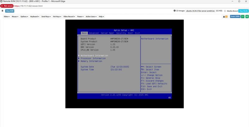 ASRock Rack AMPONED8 Management Remote KVM BIOS
