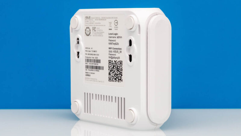 ASUS RT BE58 Go BE3600 Dual Band Wi Fi Router Bottom Angled 2