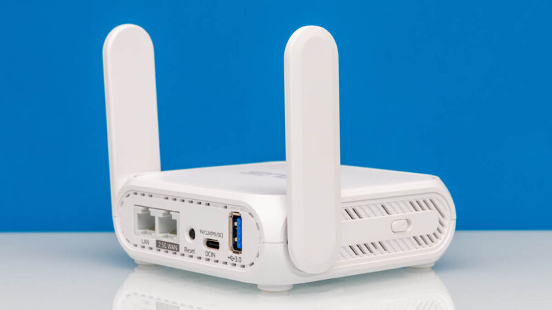 ASUS RT BE58 Go BE3600 Dual Band Wi Fi Router Rear Angled 4