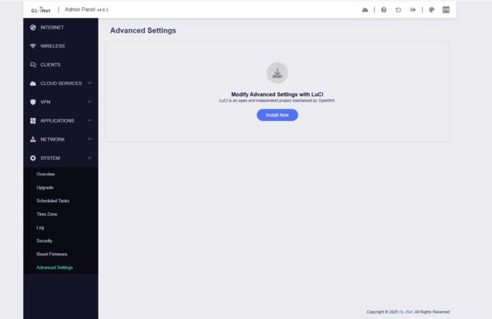 Beautiful view of Setup Internet Router With Luci Interface