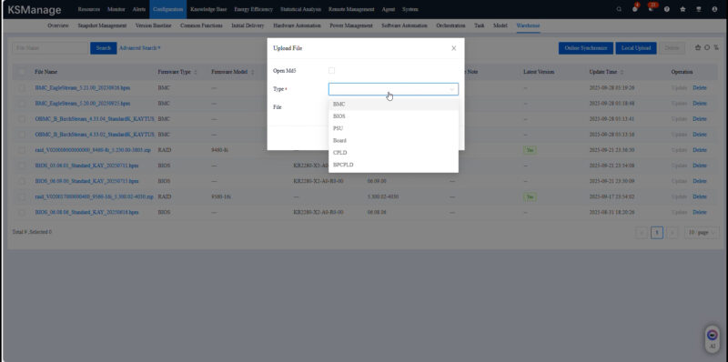 Kaytus KSManage Firmware Update