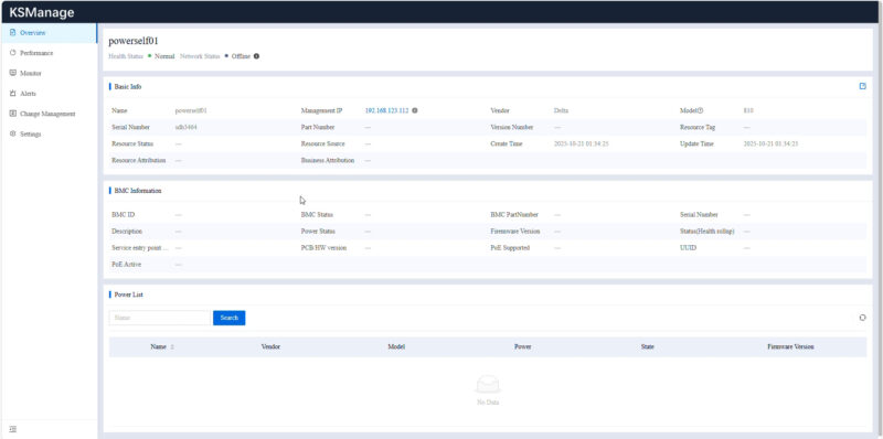 Kaytus KSManage Power Shelf