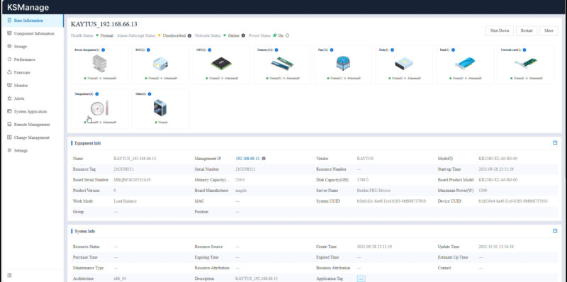 Kaytus KSManage Server Detail
