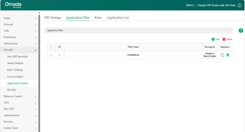 Keysight CyPerf TP Link ER8411 Turning On Netflix Block