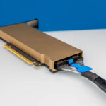 NVIDIA ConnectX 8 C8180 Connected To Aux Cable 1