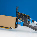 NVIDIA ConnectX 8 C8180 Connected To Aux X16 Kit With Cable 1