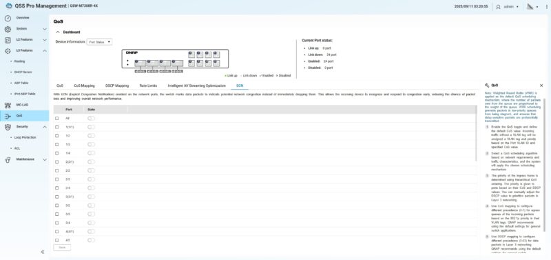 QNAP QSW M7308R 4X QSS Pro QoS ECN