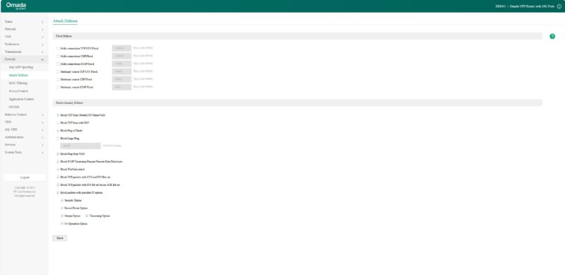 TP Link ER8411 Default Attack Defense