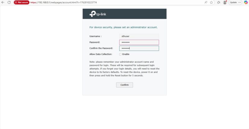 TP Link ER8411 Setup User Password