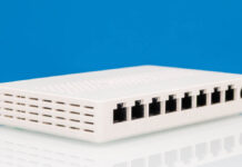 Tenda SE108 8-port 2.5GbE Fanless Switch Review with MaxLinear Tenda SE108 Front Angled 2