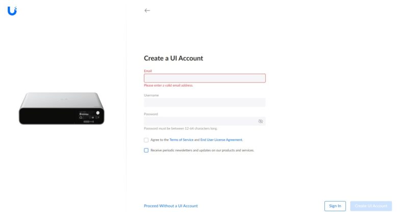 Ubiquiti Cloud Key Gen2 Plus Setup Create A UI Account