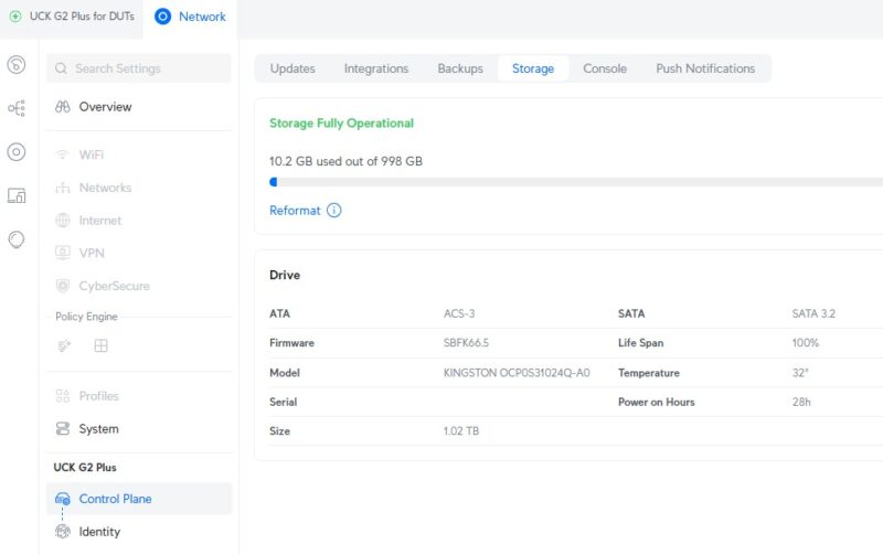 Ubiquiti Cloud Key Gen2 Plus UniFi Storage