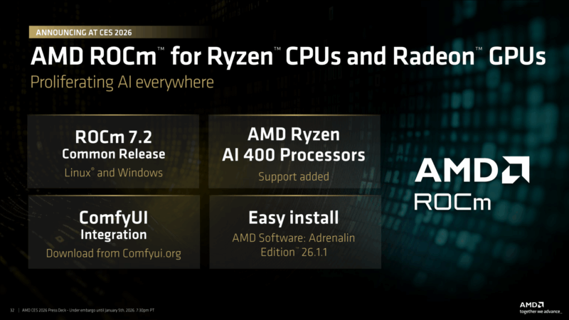 AMD CES 2026 ROCm 7.2