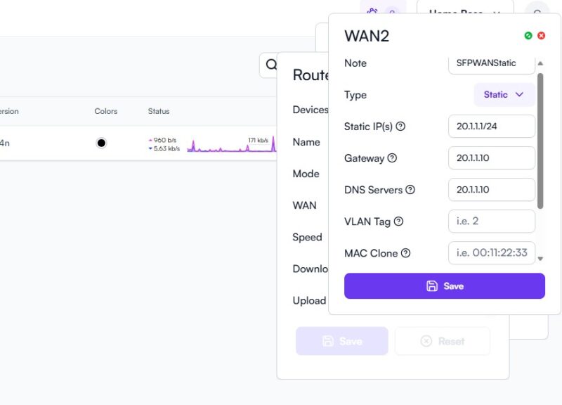 Alta Labs Route10 Set WAN2 To Static