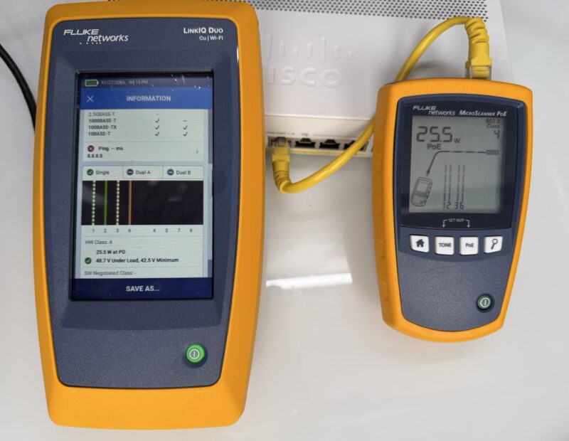 Cisco Catalyst C1300 8FP 2G PoE Testing With Fluke Large