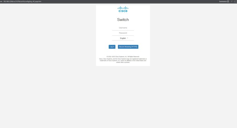 Cisco Catalyst C1300 8FP 2G Web UI Login