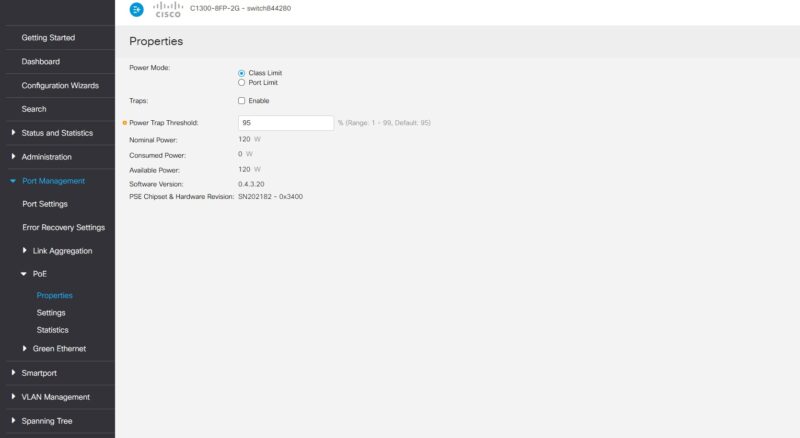 Cisco Catalyst C1300 8FP 2G Web UI PoE