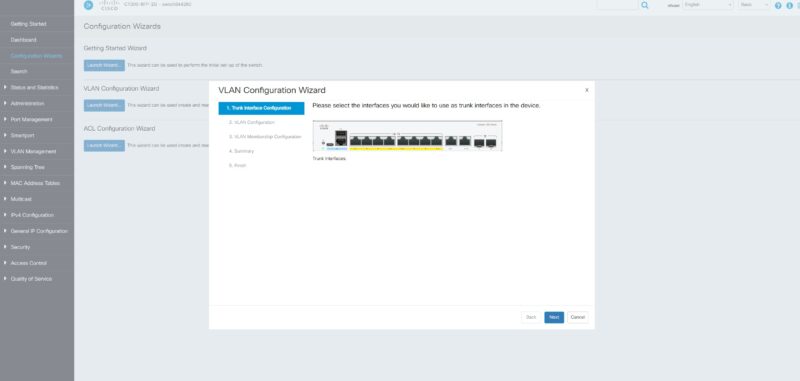 Cisco Catalyst C1300 8FP 2G Web UI VLAN Configuration Wizard
