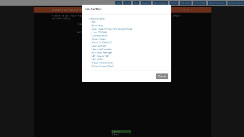 Dell PowerEdge R670 IDRAC 10 Boot Control