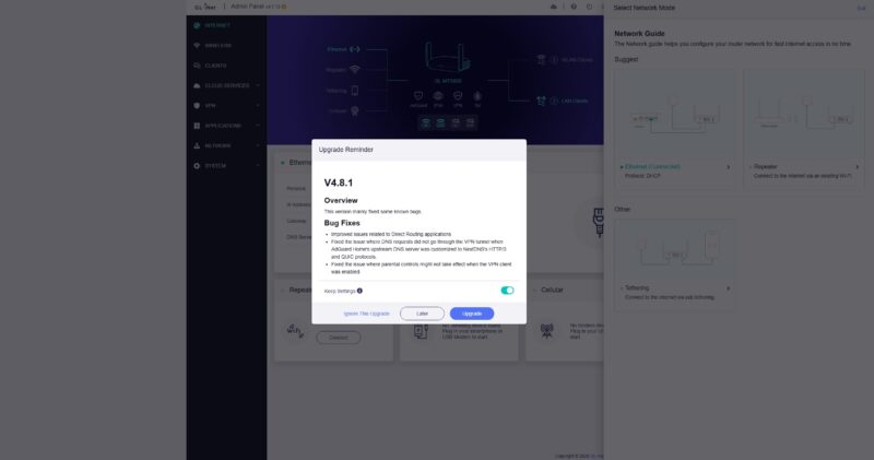 GL.iNet Beryl AX GL MT3000 Management 3 Upgrade