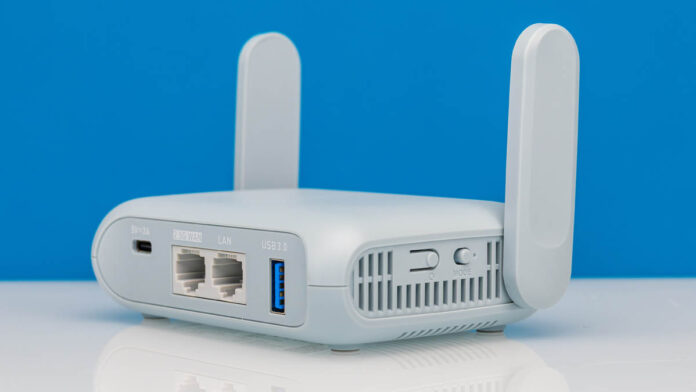 GL.iNet Beryl AX GL MT3000 Rear Angled 2