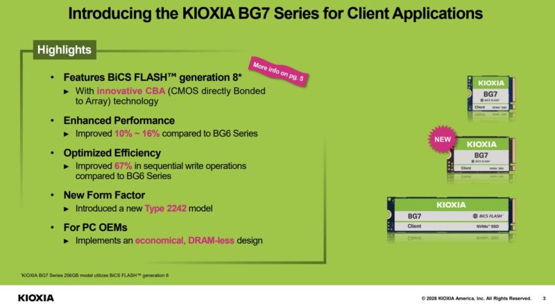 Kioxia BG7 Features