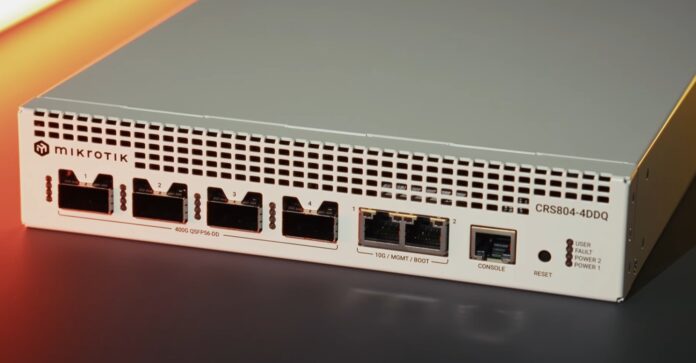 MikroTik CRS804 DDQ Launch Front Angle