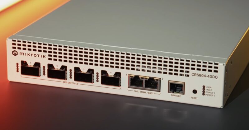 MikroTik CRS804 DDQ Launch Front Angle