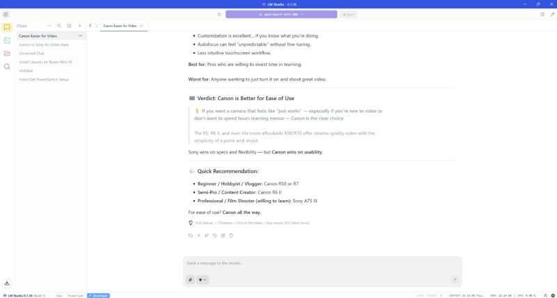 Minisforum S1 Max Qwen3 Next 80b