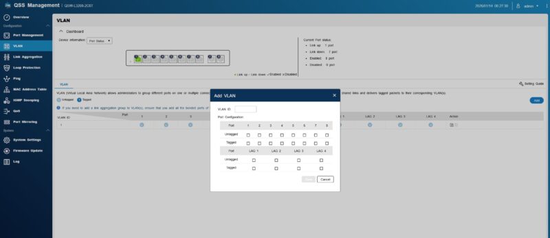 QNAP QSW L3208 2C6T QSS VLAN