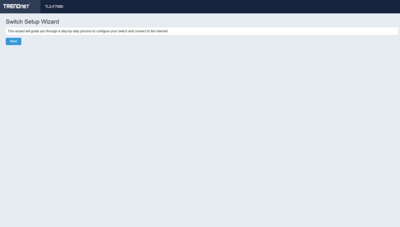 TRENDnet TL2 F7080 Web Management Setup Wizard