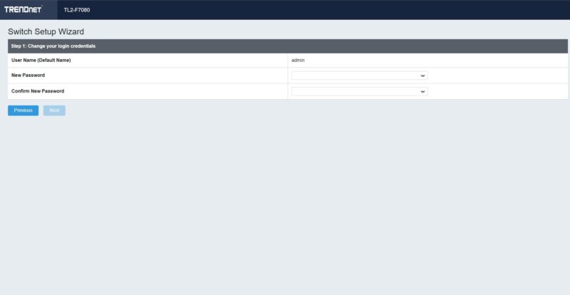 TRENDnet TL2 F7080 Web Management Setup Wizard Password